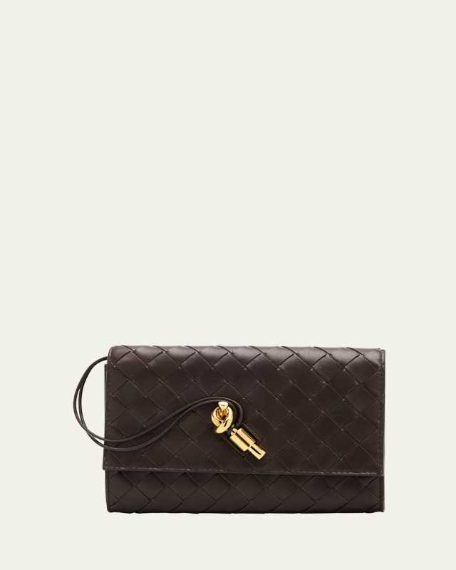 Andiamo Metallic Leather Pouch Bag